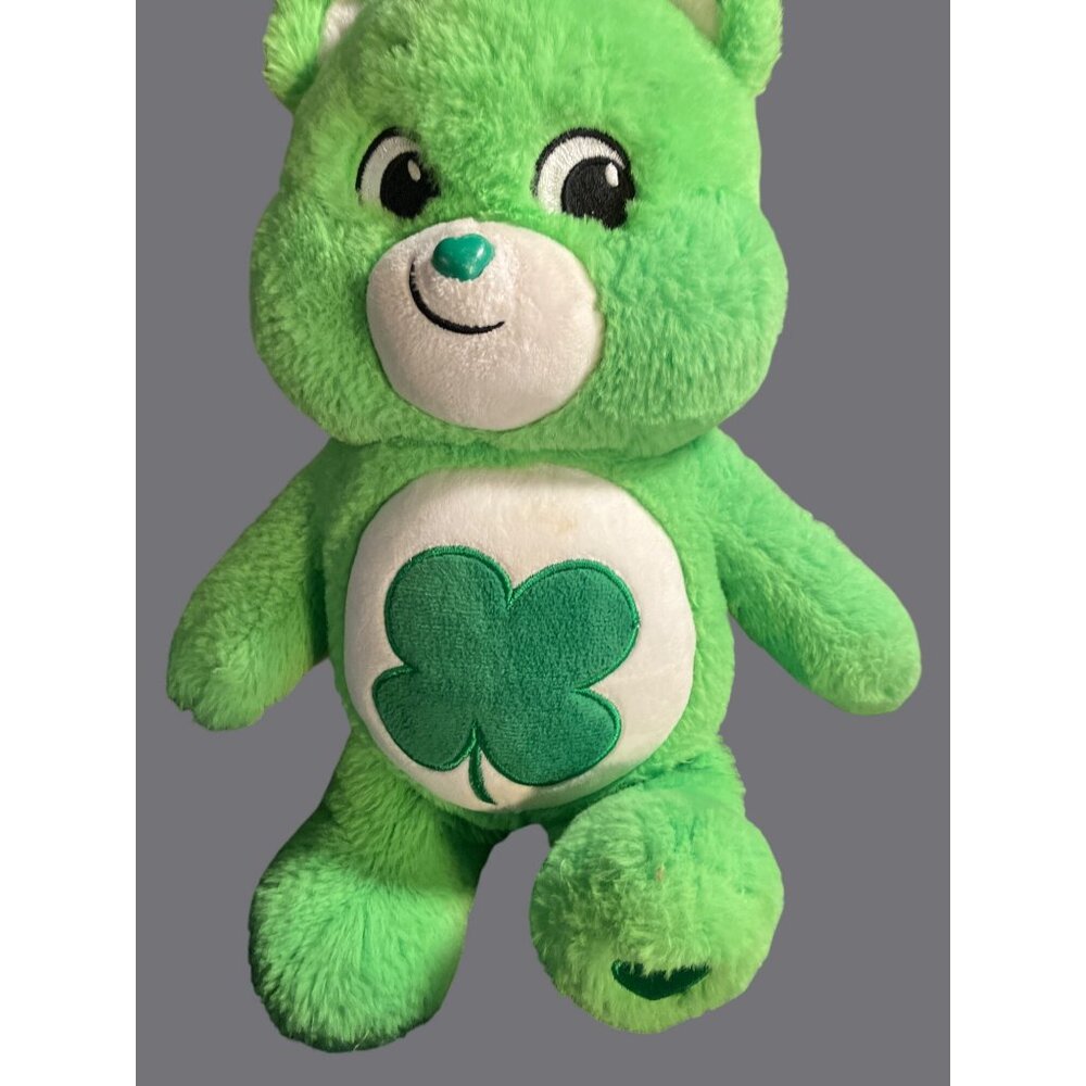 Care Bears Good Luck Bear Plush Toy 13" Green With Shamrock Belly By Basic Fun